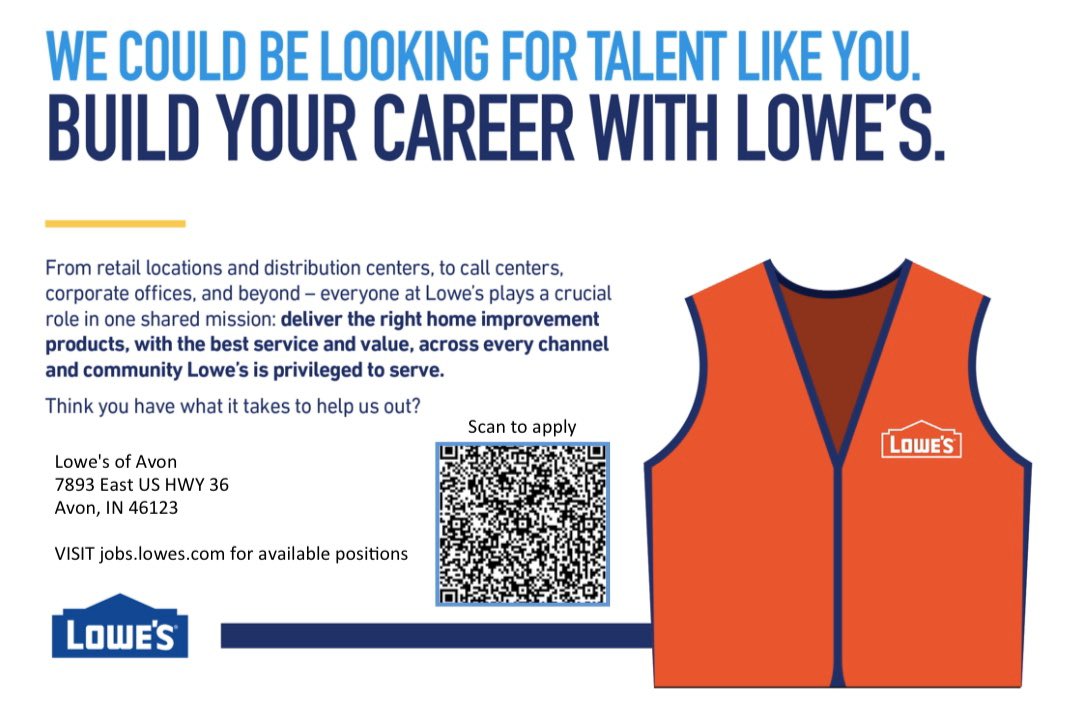 It may not feel like it now, but spring is right around the corner.  We are looking to grow our customer service team in #AvonIN today! #lowes #jobs