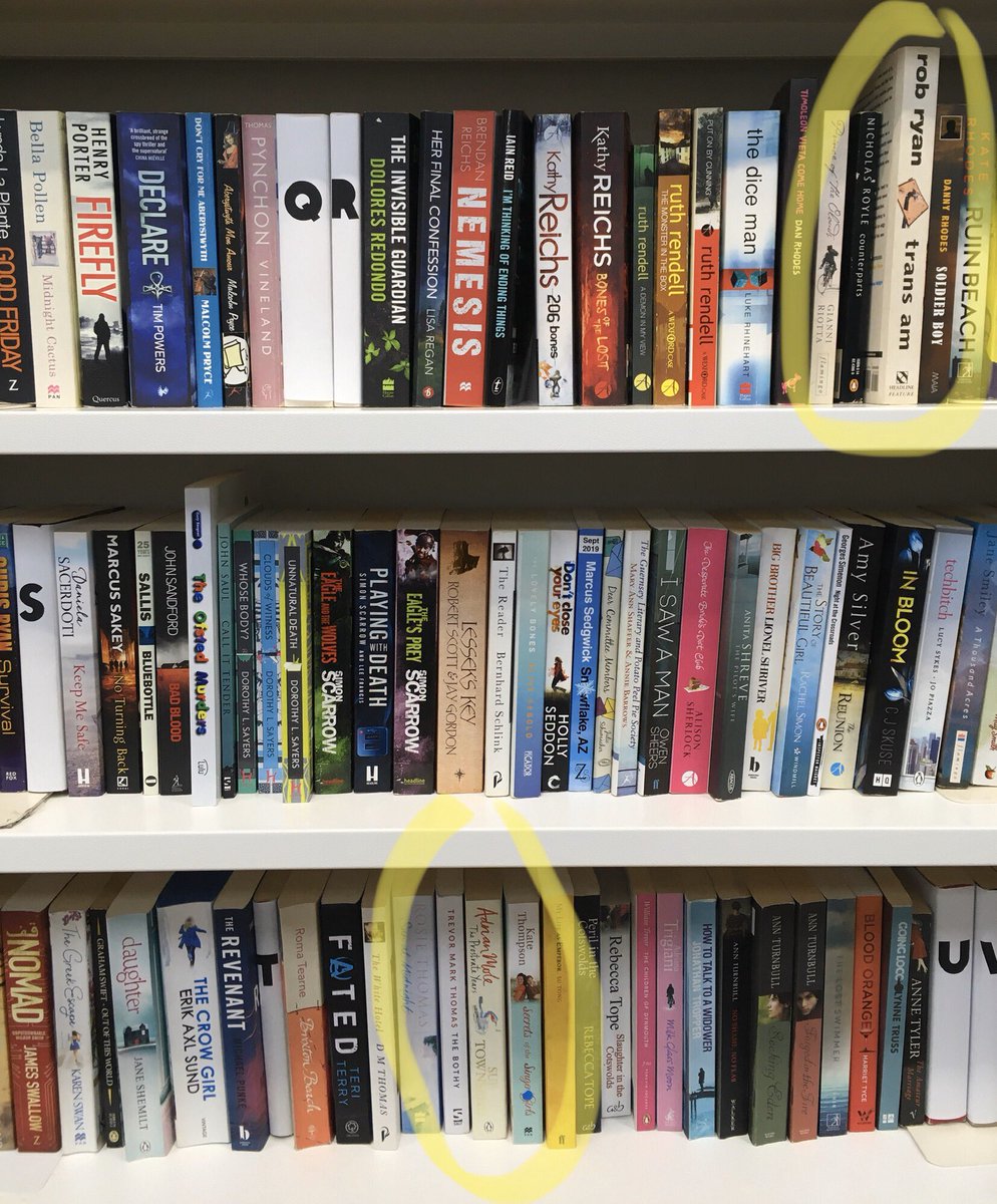 Two first novels caught my eye here in <a href="/OxfamEmporium/">Oxfam Emporium - Manchester NQ</a> – my own and @LeroyKeats’s, which is much, much better than mine.
