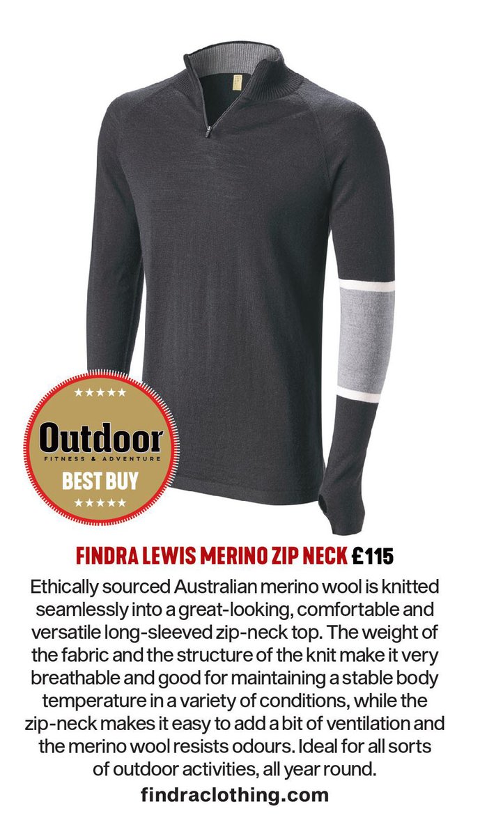 FINDRAclothing's tweet image. Our versatile Lewis 100% merino top has been named @OutdoorsRadar Best Buy for outdoors adventures!

Whether worn on a hill top or a pub, the seamless design means the perfect fit and performance.

Shop the Lewis now -&amp;gt; ow.ly/VeQT50y31jJ
#outdoorkit #merinowool #choosewool