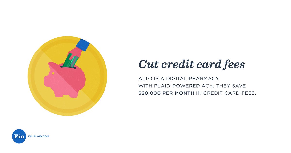 Ever wonder what Plaid does? Find out how we help <a href="/altopharmacy/">Alto</a> save $20,000 per month in credit card fees 💊 pla.id/alto