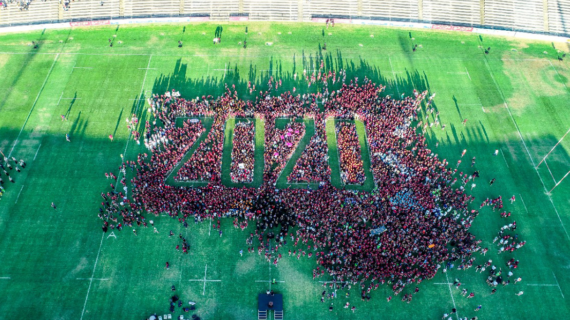Newcomers! You are now officially welcomed at SU. Can you spot yourself in this drone photo taken earlier this evening? #helloMaties