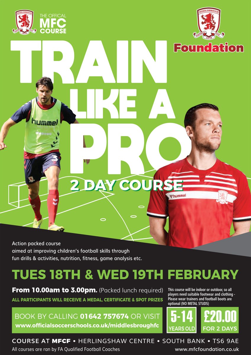 MFC Foundation (@mfcfoundation) on Twitter photo These courses are always popular, make sure you book early.
For each one, e-mail sean.mackin@mfcfoundation.co.uk These courses are always popular, make sure you book early.
For each one, e-mail sean.mackin@mfcfoundation.co.uk