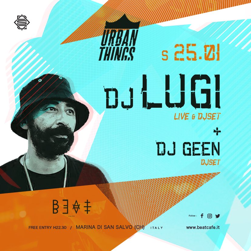 BeatCafeLive's tweet photo. Sabato 25.01 per #urbanthings avremo sul palco #djlugi attivo dagli anni ‘90 nella diffusione della cultura rap/hiphop in tutta la penisola con artisti come #neffa #esa #inoki #fritdacat e tanti altri. Prima e dopo ai controlli #djgeen ✨💥🤙🏼 #beatcafe #sansalvo #italia https://t.co/z3D8beXAf5