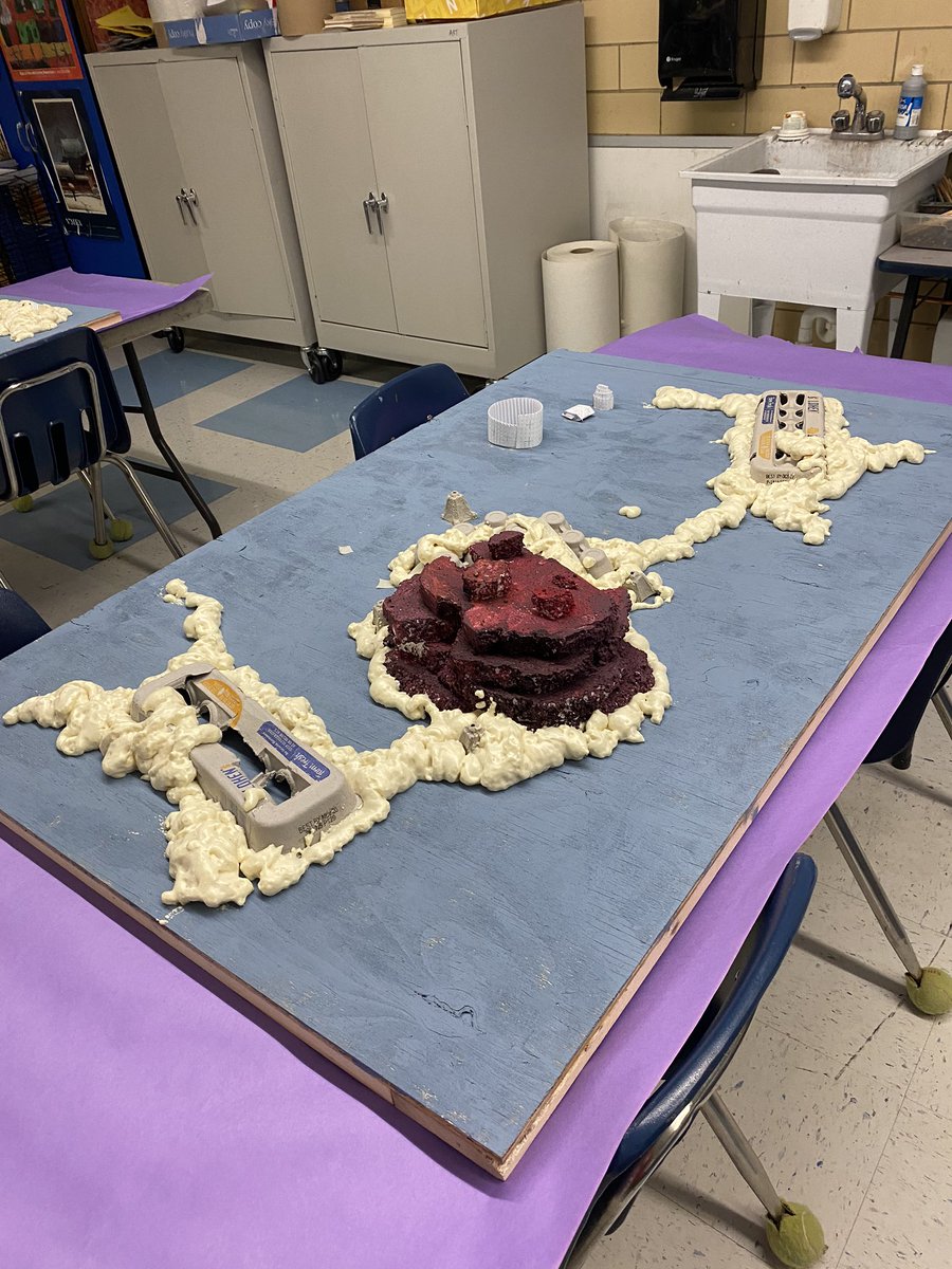 SCSEduTech's tweet image. In art class, 5th grade has started their design and build of the surface of Mars. Information from Mars research (library classes) is being used in the classrooms to compare to science SOLs: Earth Patterns, Cyles &amp;amp; Change and Interrelationships in Earth/Space System.