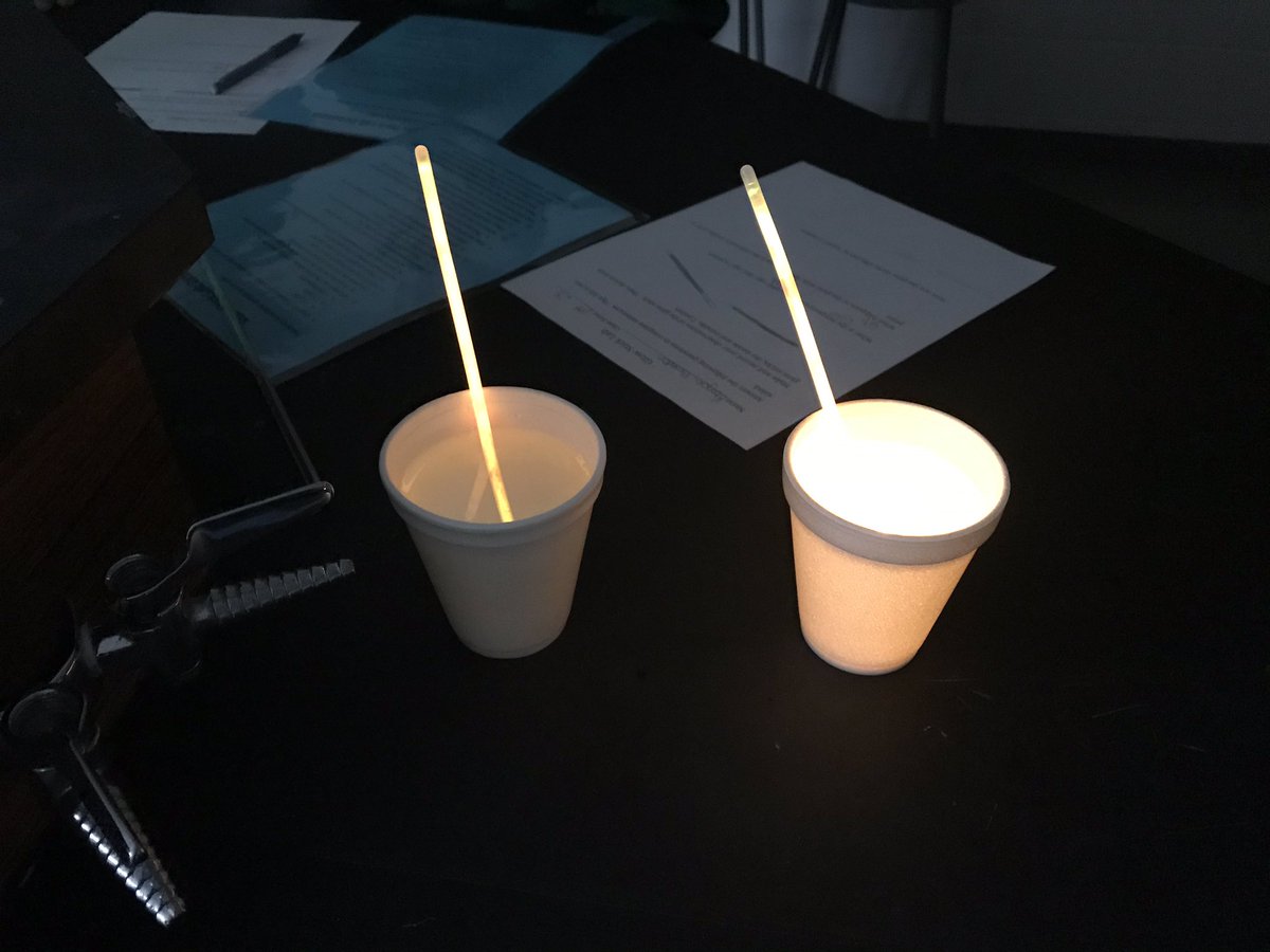 RiccoloTaylor's tweet photo. Thermal energy lab with glow sticks! Nothing but fun today! #WilmoProud https://t.co/NzLSGtc1y2