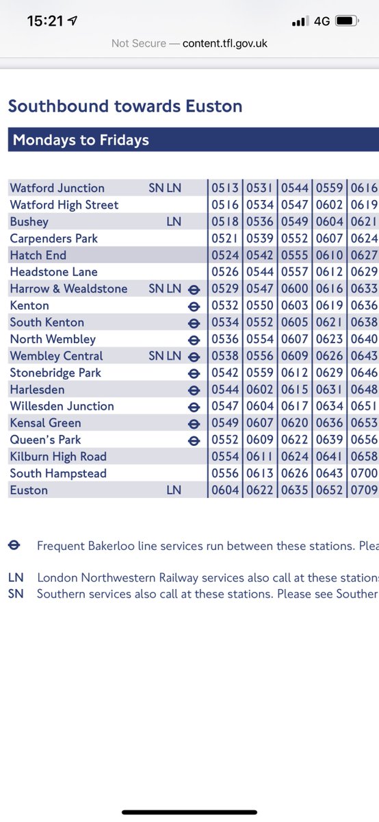 starjunk's tweet photo. @LDNOverground Is this a permanent timetable change? On Monday there was a 5:34 and is still listed on the timetable on the TfL site. https://t.co/wY3WjD2XsK