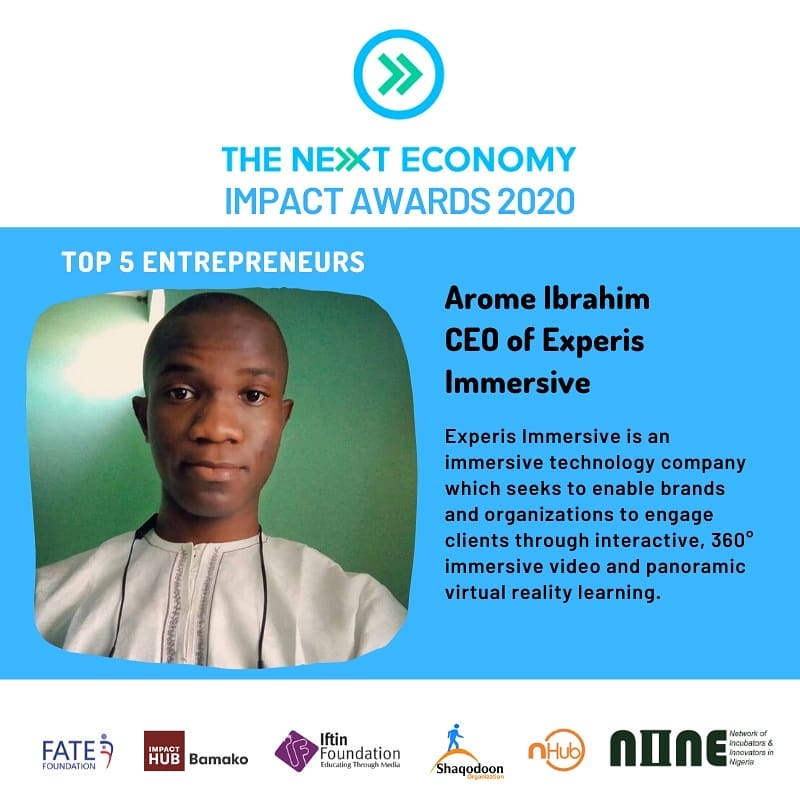 The <a href="/TheNext_Economy/">The Next Economy</a> program has been an awesome platform for me and the <a href="/Experisimmerse/">Experis Immersive</a> team.

We started out as an idea and now <a href="/Experisimmerse/">Experis Immersive</a> is a full service virtual tour &amp; VR experience company.

Big appreciation to <a href="/SOSCVNigeria/">SOS Children's Villages Nigeria</a> <a href="/Infonineorg/">NINE</a> <a href="/wennovation/">Wennovation Hub</a> @tclafrica.