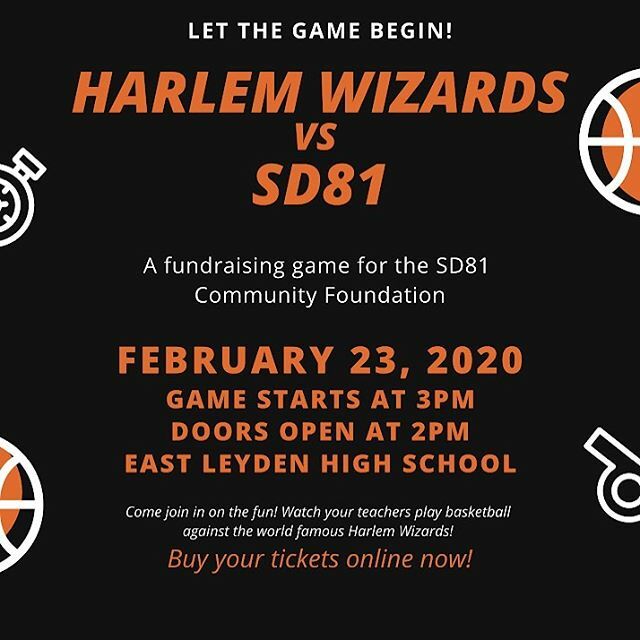Come join the fun and get your tickets today!!! 🏀 Harlem Wizards vs. SD81 🏀 Watch your teachers bring the heat on February 23rd 🔥 #sd81engage #washington81 ift.tt/2NQZJiC