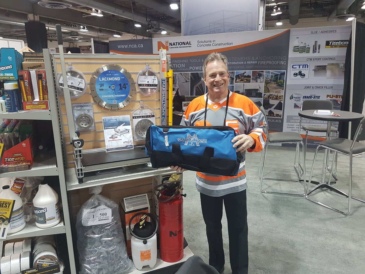 GcrAgencies's tweet photo. Come down to @wrlainc at the BMO Center to the @nationalconcreteaccessories for an opportunity to win a @marshalltowncompany contractor bag! https://t.co/4an3HlBWVF