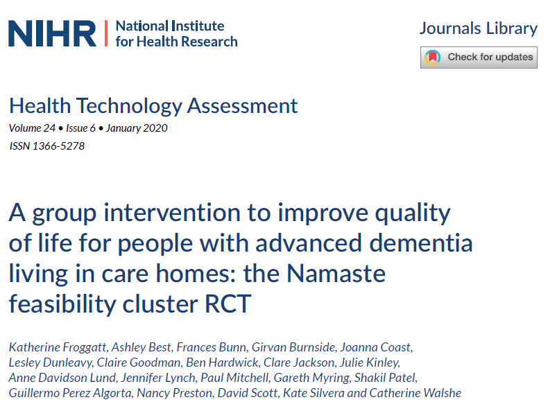 We are delighted that our <a href="/NIHRresearch/">National Institute for Health and Care Research</a> #NamasteTrial report is released today. Trial is feasible, intervention acceptable, some reports of benefit. journalslibrary.nihr.ac.uk/hta/hta24060/#… #hpm #hapc #dementia