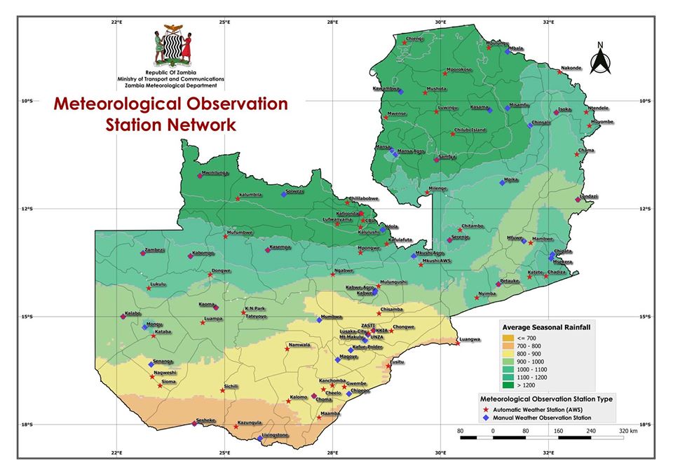 A cross-country cloudy weather condition is expected to bring rainfall while the southern half of #Zambia is being controlled by relatively moist &amp; stable winds from the southeast, giving rise to partly cloudy weather conditions with a slight chance of isolated showers.