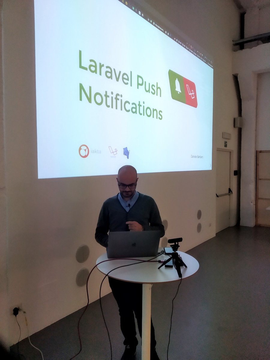 Ieri si è tenuta la presentazione di @danieleB84 sulla gestione delle notifiche di Laravel. Qui le slide: slides.com/danielebarbaro… e i codici sorgenti dell'esempio github.com/danielebarbaro…. Grazie Daniele per il tuo talk! #php #Laravel