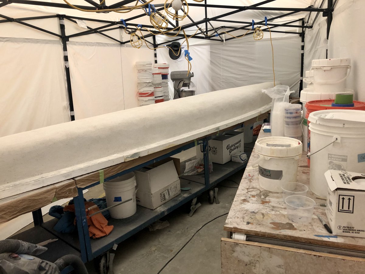 Thanks to <a href="/Extreme_Canopy/">Extreme Canopy</a> for this great new 10x20 "garage" for finishing our <a href="/MConcreteCanoe/">UM Concrete Canoe</a> in dust controlled style!  #PracticeYourPurpose