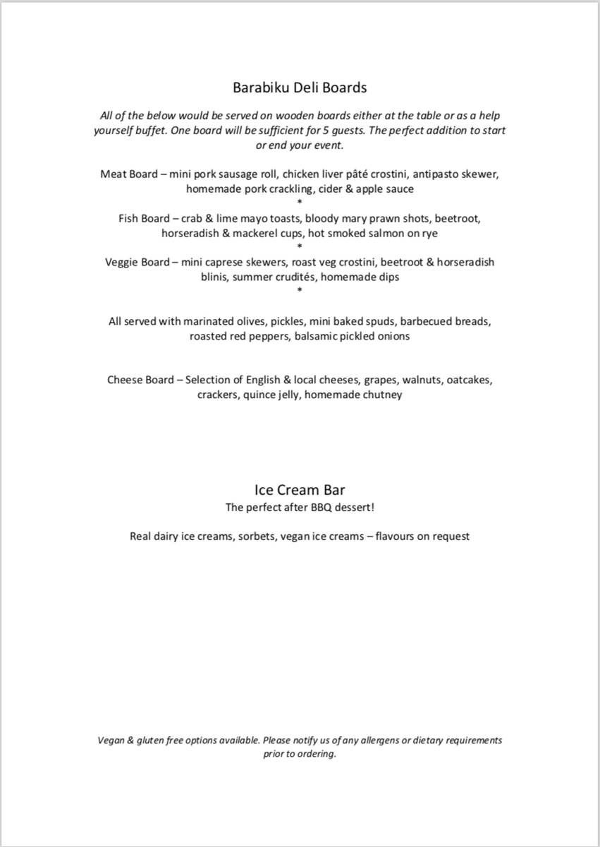 BarabikuOutdoor's tweet photo. Calling all foodies - we have some availability left for 2020! Whether you are planning your big day or have an upcoming party, we have a range of bar and catering packages available. Swipe left for our menu! 🎉
https://t.co/YrRElomWqY #bbq #Catering #bathweddings #bristolwedding https://t.co/kd4TN7dYOh