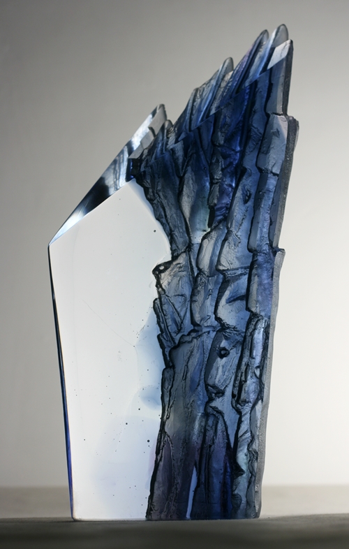 Just finished, cast glass sculpture,  32 X 15 X 9 cm.