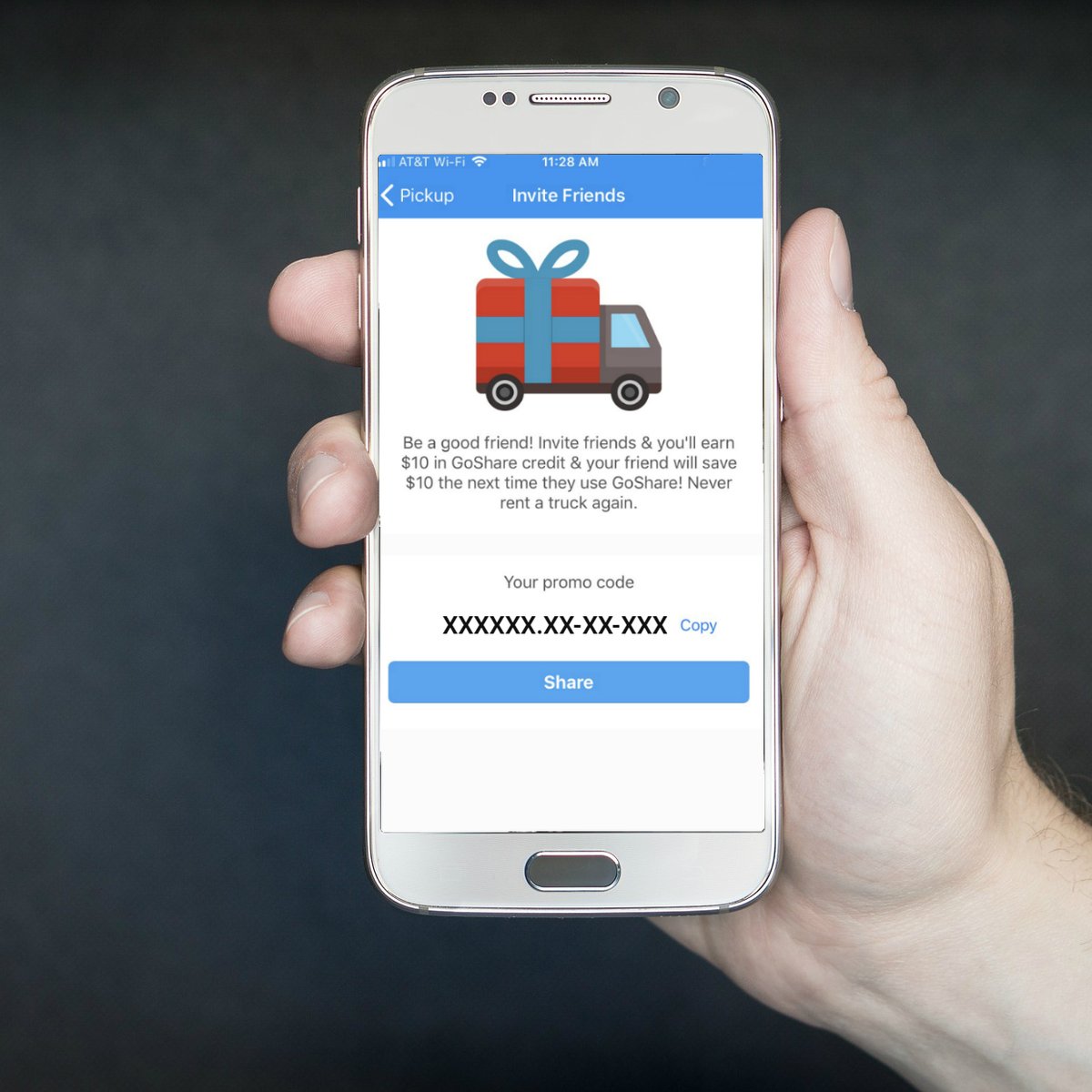 goshare's tweet photo. Share your unique #GoShare promo code with a friend. They'll get $10 off their first delivery and you will earn $10 in credit. Find your code in the "Invite Friends" section of the app.
#SharingisCaring #Discount #DiscountCode #GiveGet #PromoCode #Savings #Promo #Coupon https://t.co/YbVp3ydhl5