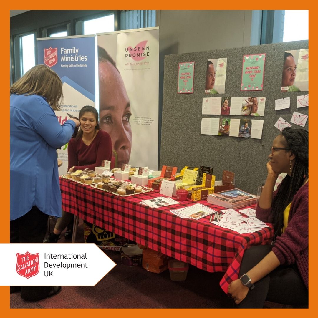salvationarmyid's tweet photo. Together with @UkiFamily, we launched the #HelpingHand campaign, #UnseenPromise, at #TheSalvationArmy UK Headquarters today! There was lots of cake 🍰 and conversations around our #antitrafficking projects. https://t.co/yto17gRxXC