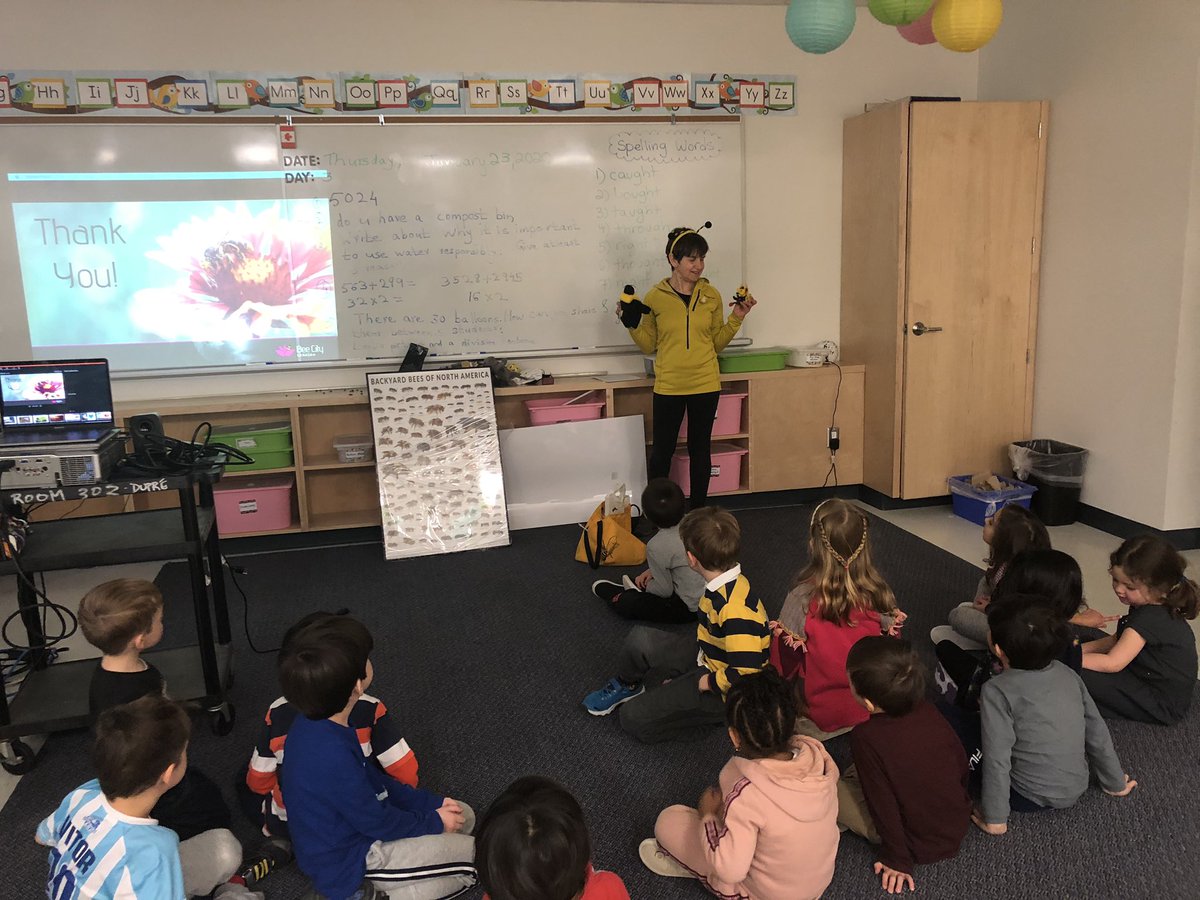 Our primary students are learning about 🐝 bees...thank you <a href="/BeeCityCanada/">Bee City Canada</a> #beetalk