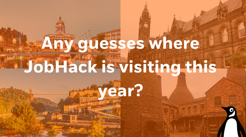 penguinukjobs's tweet photo. We'll be revealing the four cities JobHack will be visiting very soon. Any guesses where we might be going?

#PRHJobHack https://t.co/RnjQBUy4Bm