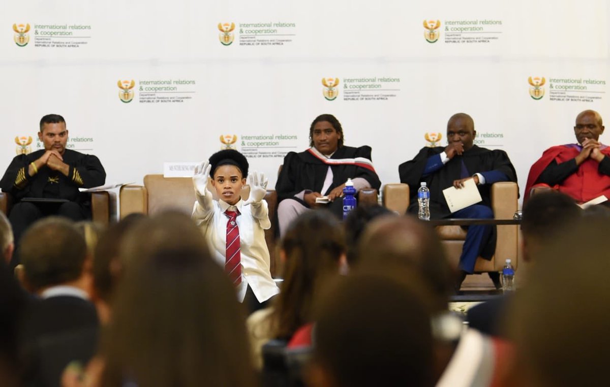 DIRCO_ZA's tweet photo. [PHOTOS]: Learners stage a performance during the #BackToSchool #DIRCOOpenDay held at O.R Tambo Building today 23/01/2020 #ForeignPolicy #InternationalRelations #Education #WestburySecondarySchool https://t.co/6XKe01xbOA