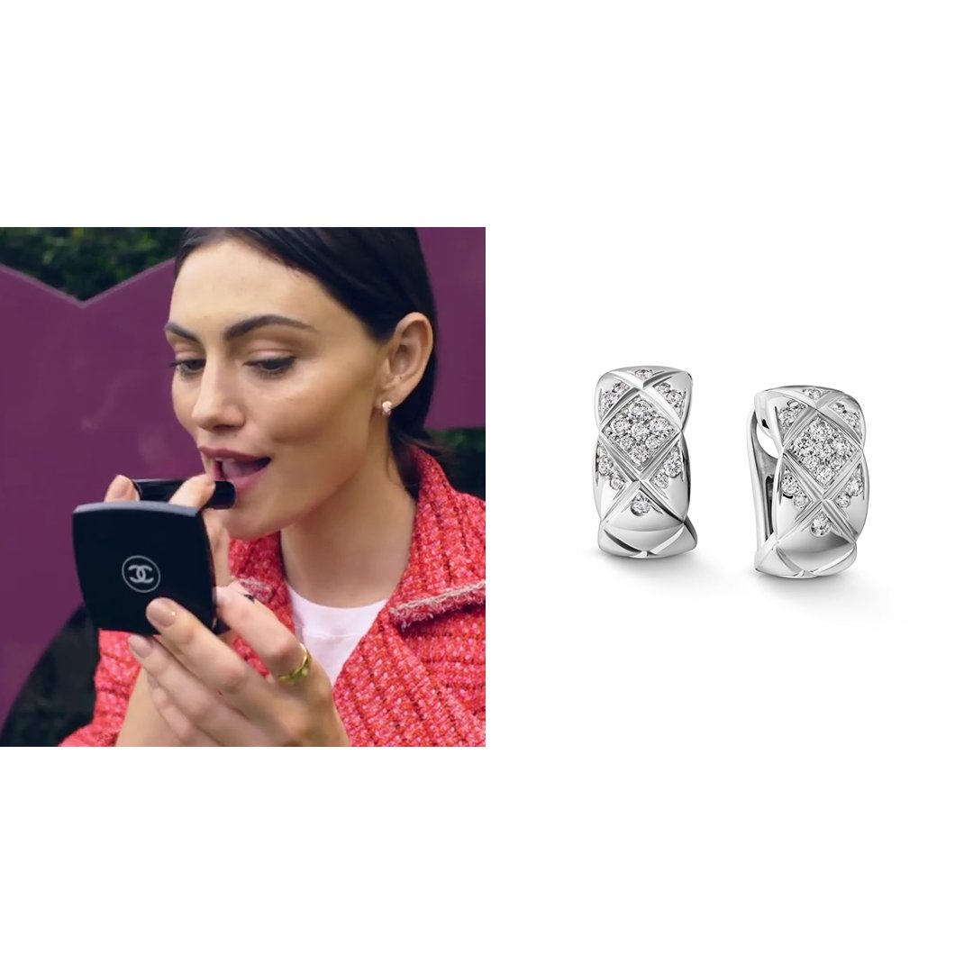 Dress Like Phoebe Tonkin on X: 15 January [2020]  On welovecoco IG feed  wearing #chanel Coco Crush Quilted Motif Earrings ($7,400) in 18k White Gold  & Diamonds, Coco Crush Quilted Motif