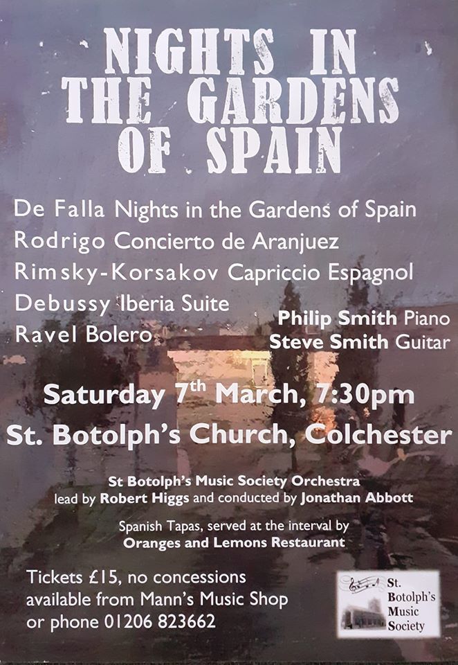 Coming up soon - our Gala Concert for 2020. Join us for an evening of fantastic music with a Spanish theme.
