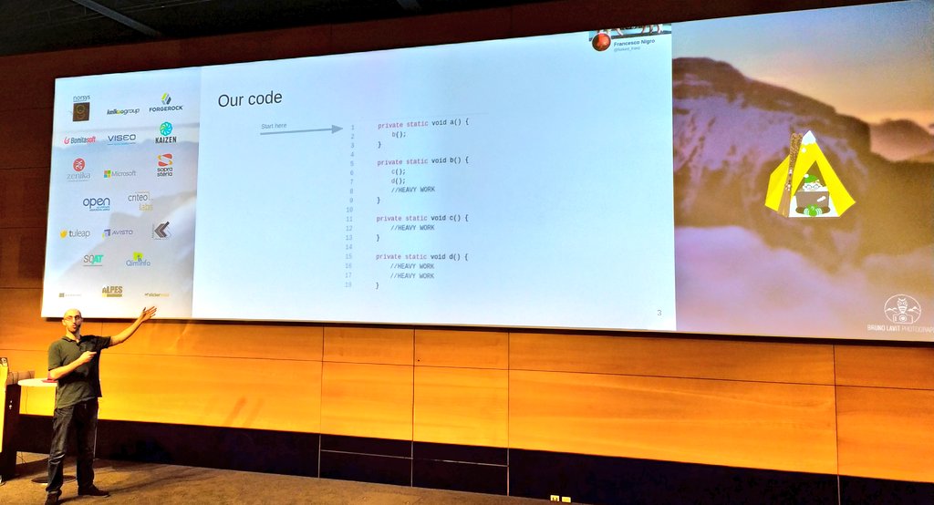 tsegismont's tweet image. Et maintenant @forked_franz met le 🔥 à notre code avec les #flameGraphs @SnowCampIO