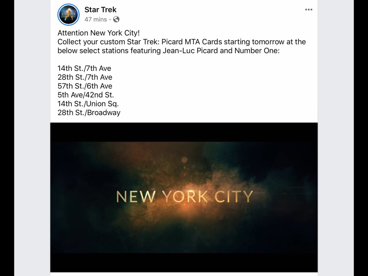 ARSKYLOVER's tweet photo. ...3- If you look at these 6 MTA stations on a MTA Subway Line map...they outline a ‘Starfleet communication badge delta’...VERY CLEVER !.. marketing/ promotion campaign by Paramount/CBS!.. BRAVO!. 🖖🏻

#PicardDelta  #CBSAllAcess #StarTrekPicard #RT @TheTrekCentral @startrekcbs https://t.co/FfFUtiRsS9