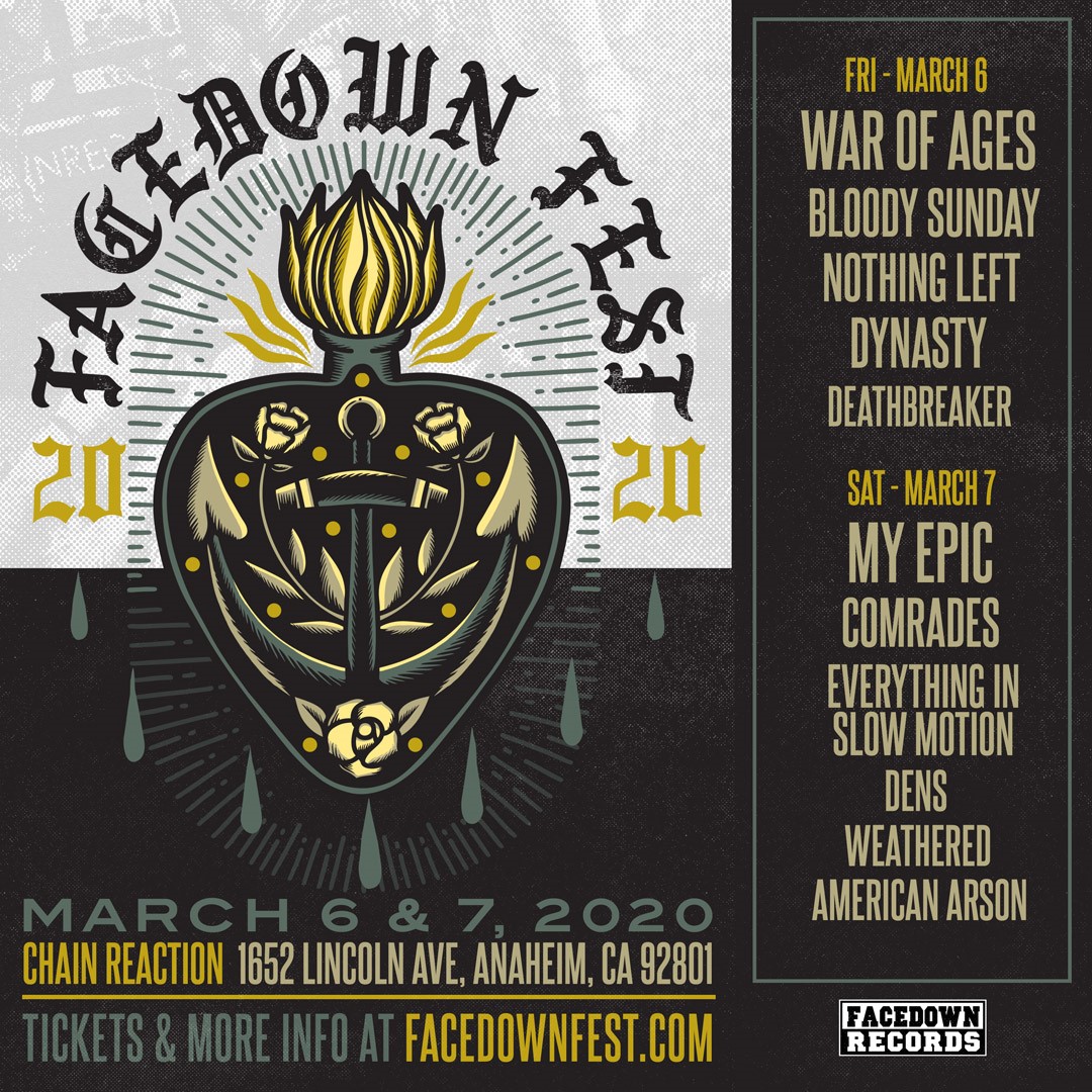 NOTHING LEFT ADDED TO FACEDOWN FEST NIGHT ONE! facedownfest.com for tickets.