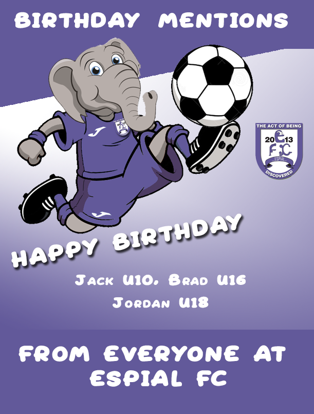 EspialFC's tweet photo. A few birthdays last week and this coming week
Happy Birthday Guys
#purples #espialfc #respect #espialbirthdays https://t.co/oUVNwoy1JZ