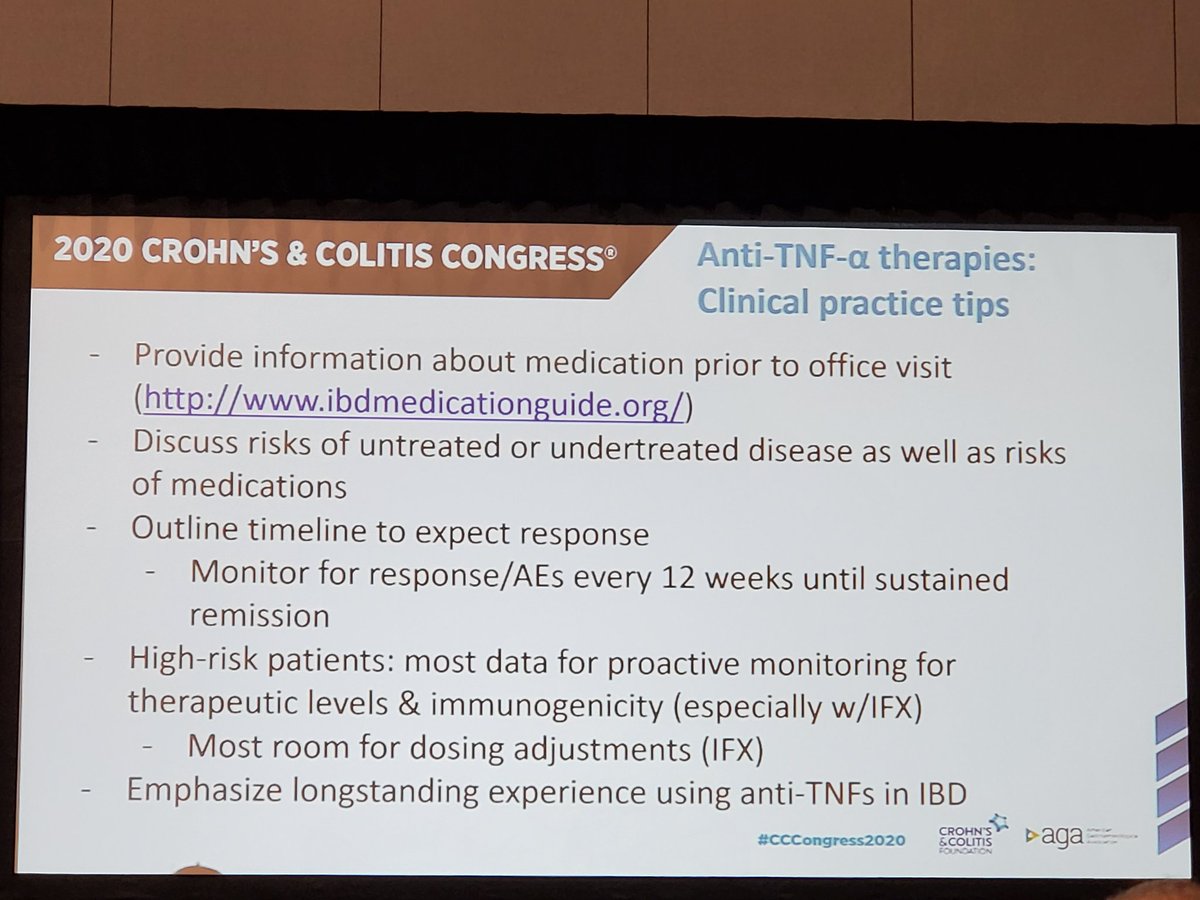 Anita Afzali MD, MPH, MHCM, FACG, AGAF (@ibd_afzali) on Twitter photo <a href="/tinahamd/">Christina Ha MD</a> provides excellent summary of when to consider and how to use TNFs. And great rec to use the website to guide your treatment decision making.
#IBDAtoZ #CCCongress20 <a href="/CrohnsColitisFn/">Crohn's & Colitis Foundation</a> <a href="/tinahamd/">Christina Ha MD</a> provides excellent summary of when to consider and how to use TNFs. And great rec to use the website to guide your treatment decision making.
#IBDAtoZ #CCCongress20 <a href="/CrohnsColitisFn/">Crohn's & Colitis Foundation</a>