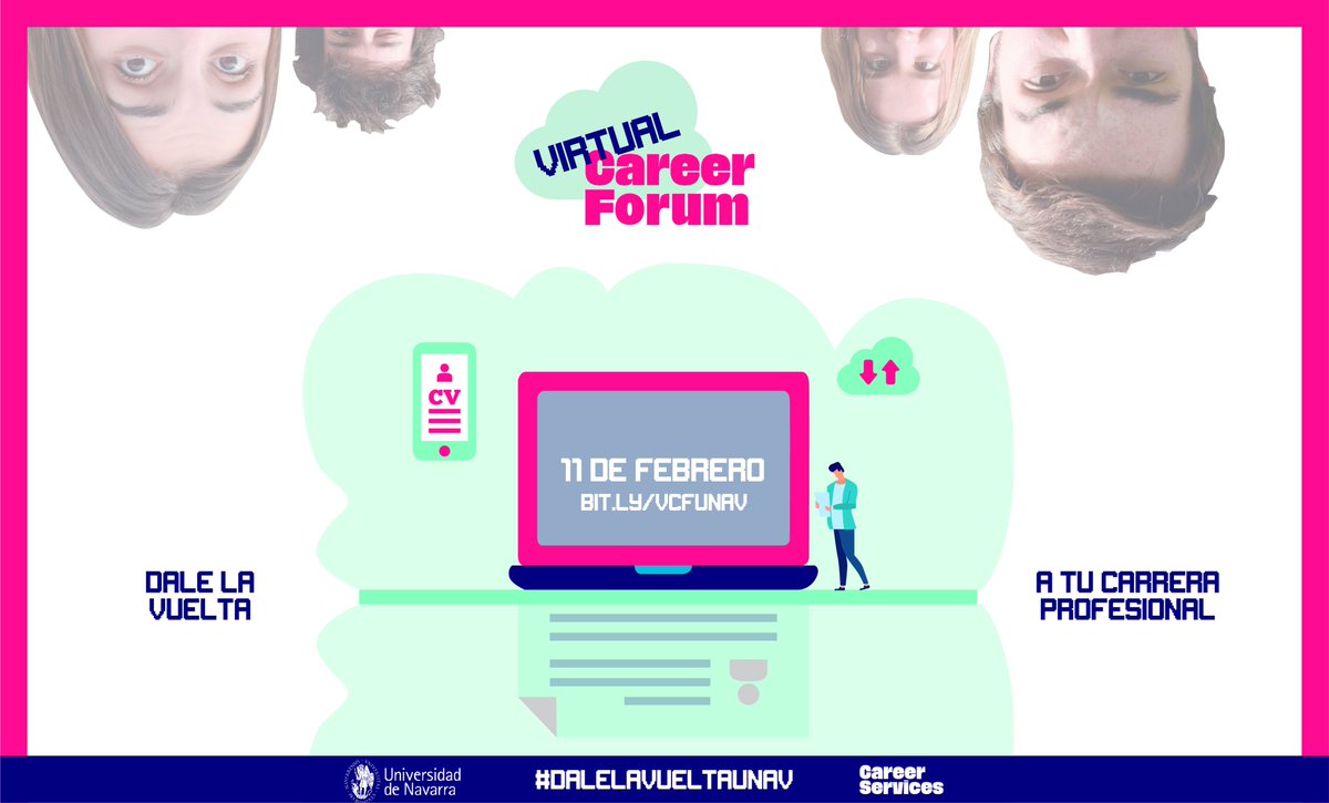 empleounav's tweet photo. ¡Dale la vuelta a tu carrera!
⚠️Solicita ofertas de empleo y prácticas de todos los sectores.
➡️Regístrate en el Virtual Career Forum y disfruta de todas las ventajas de la primera feria de empleo virtual de la @unav.
⬇️⬇️⬇️
https://t.co/xcfdBud4WO
#unav #dalelavueltaUnav https://t.co/yE2QKgSRsZ