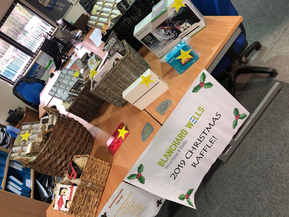 BlanchardWells's tweet photo. A big thank you to our loyal suppliers for donating the generous prizes for our annual Christmas Raffle! and to everyone who purchased tickets, we raised over £1500 for the Lighthouse Charity! A special mention to Precon Products and TJ Transport for their continuous support! https://t.co/9DyS2Gk4Hr