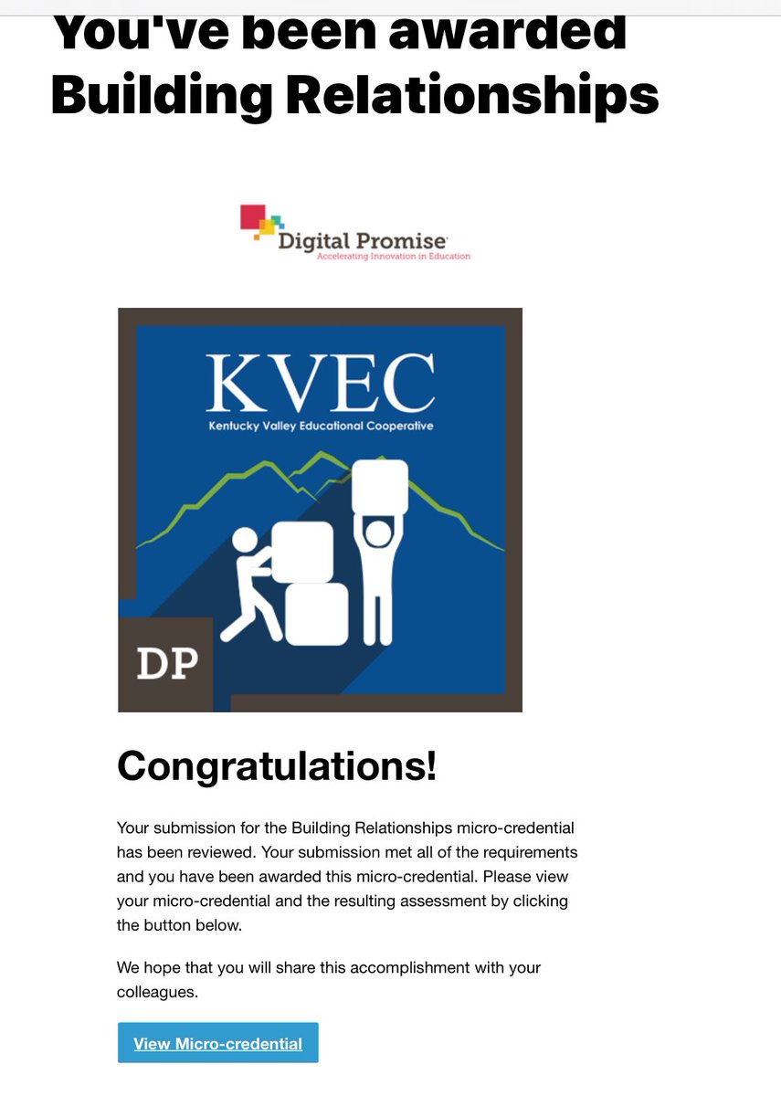 sbowen26's tweet photo. Way to go Mr. Spears! Another microcredential for our staff! @FESDragons #kvecact https://t.co/sNs24UWUfA