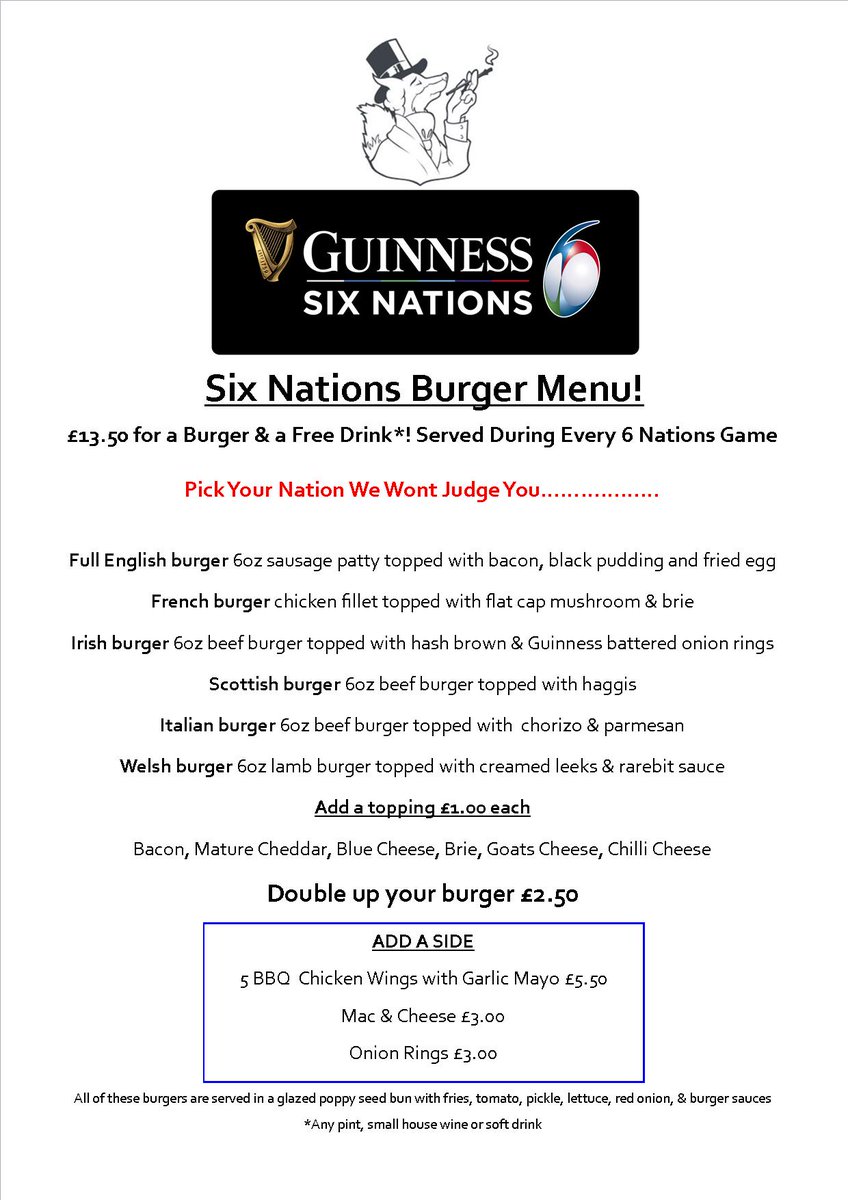 IT IS NEARLY TIME FOR YOU TO PICK YOUR NATION.................. WE WON'T JUDGE YOU............... #sixnations2020 #burger #beer