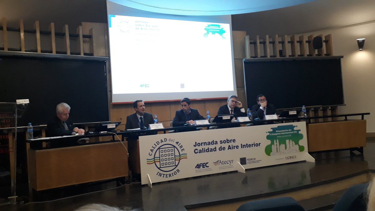 Hoy he asistido a  la Jornada sobre Calidad del Aire Interior #CAI, organizada por <a href="/afecspain/">AFEC</a> , <a href="/Atecyr/">Atecyr</a> y  @FEDECAI. Ha sido la antesala del II Congreso Internacional CAI, que se celebrará en Madrid el 26 y 27 de noviembre. Si os interesa este tema, apuntadlo en vuestras agendas.