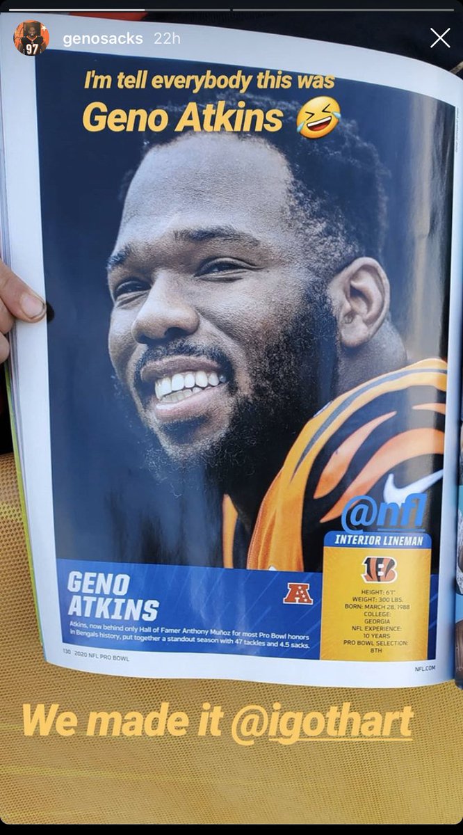 Paul Dehner Jr On Twitter According To Geno Atkins On