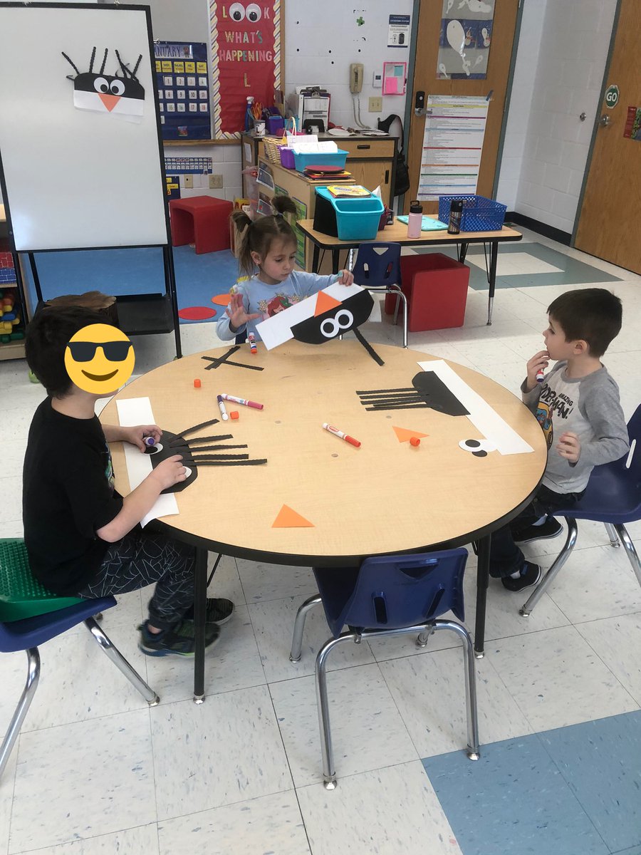 MissSimmons_PES's tweet photo. Working together on our penguin hats in preparation for our slide! #pelhamproud https://t.co/cXe1TmJBMU