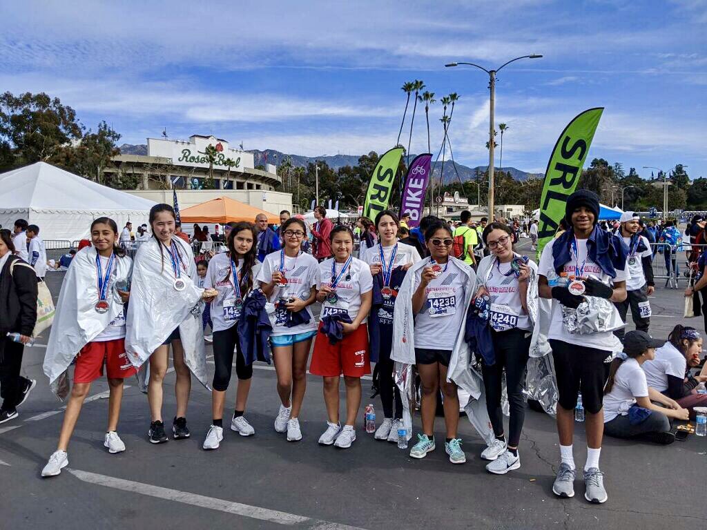 WhiteMSCarson's tweet photo. Congrats to the SMWMS SRLA Finishers of the Pasadena Half Marathon! We are so proud of your dedication and hard work: Giselle, C.,Sabbia D., Jasmine G., Jaycob H., Alisella H., Bailey M., Kylie R., Alyssa T., and Kassandra T. #SRLA #knights #smwms #carson #carsoncos #LDSouth https://t.co/BTxzfGKA7E
