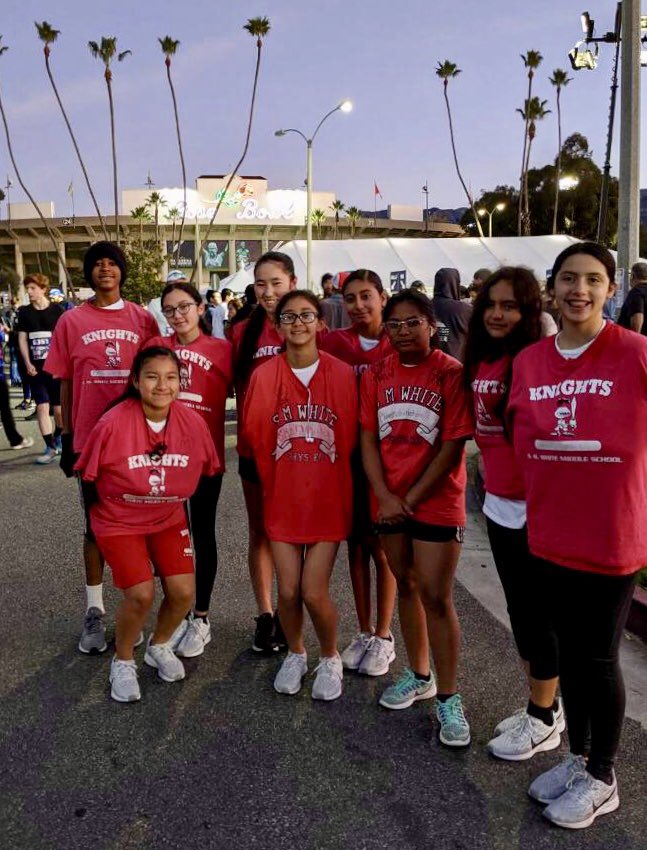 WhiteMSCarson's tweet photo. Congrats to the SMWMS SRLA Finishers of the Pasadena Half Marathon! We are so proud of your dedication and hard work: Giselle, C.,Sabbia D., Jasmine G., Jaycob H., Alisella H., Bailey M., Kylie R., Alyssa T., and Kassandra T. #SRLA #knights #smwms #carson #carsoncos #LDSouth https://t.co/BTxzfGKA7E