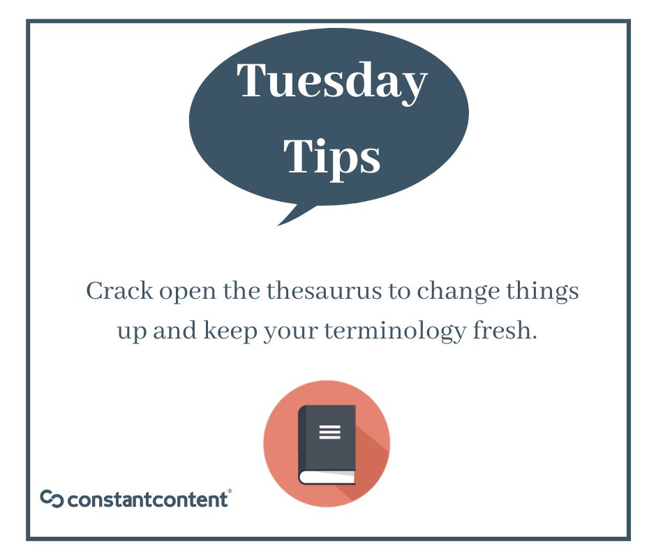 constantcontent's tweet photo. This seems like an obvious tip but a reminder is always a good idea π
#tuesdaythoughts #writerhacks #amwriting #tuesday https://t.co/8LeohySqMo