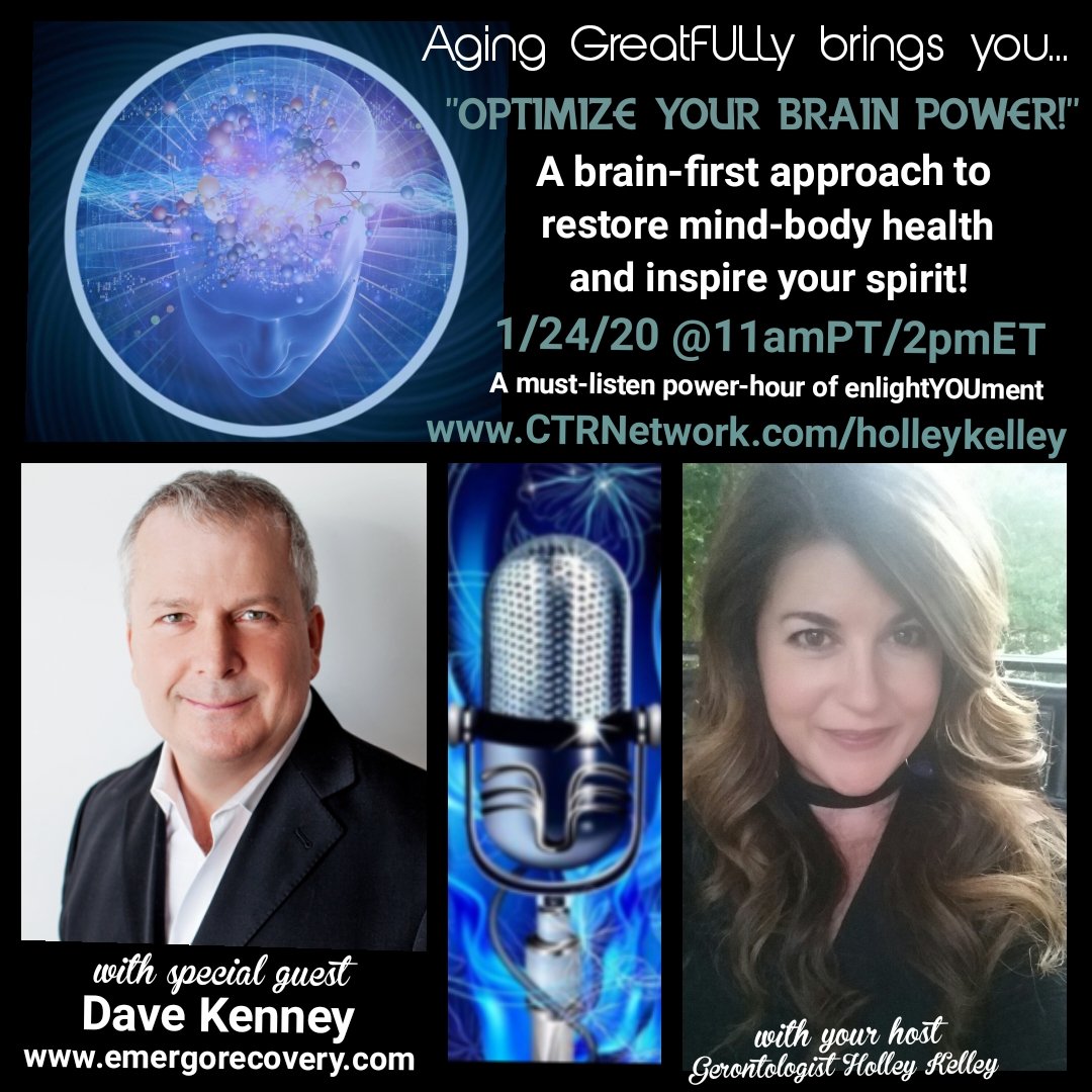 lifesanattitude's tweet photo. "Optimize Your Brain Power!"🧠💥 1/24 on #AgingGreatFULLy!
Exec Dir #DaveKenney @EmergoRecovery shares a #brain-first approach to restore #mindbody #health &amp; inspire your #spirit!
Broadcasts 11amPT then 2 #podcast everywhere!
#Memory #neuroplasticity
👂📲🖥https://t.co/oVVjesfddD https://t.co/S6QdKylzak