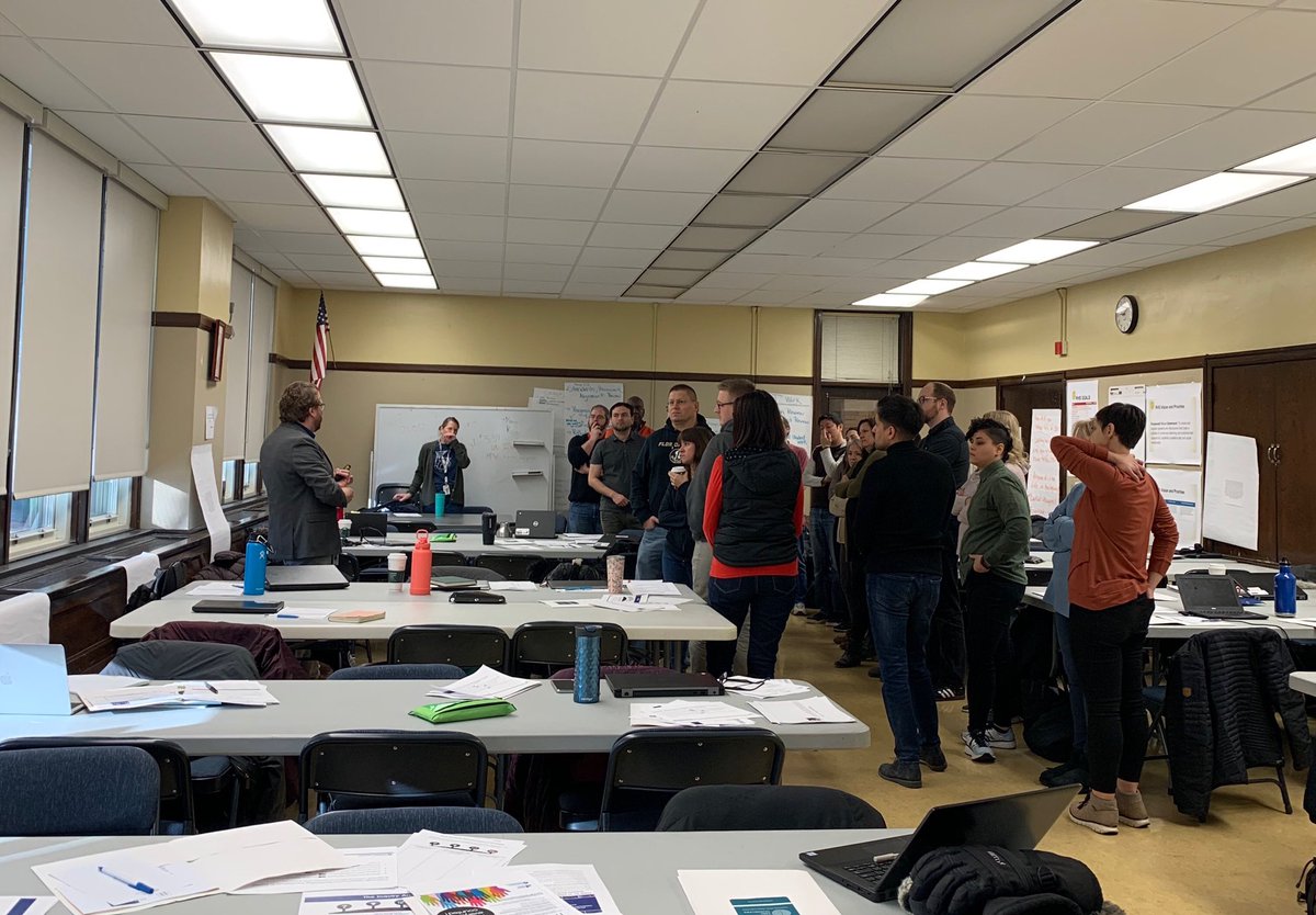 Network 1, 8th teachers learning about the NEW social science standards, with Facing History, through an inquiry based approach.