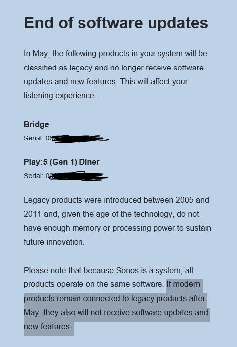 p0welly's tweet image. Wait a fucking minute 
@Sonos

I can either let you Brick my £400 speaker and send it to landfill in exchange for 30% off a new one or keep it and I'll stop receiving updates to my entire house full of your products.

Are you having a fucking laugh?
