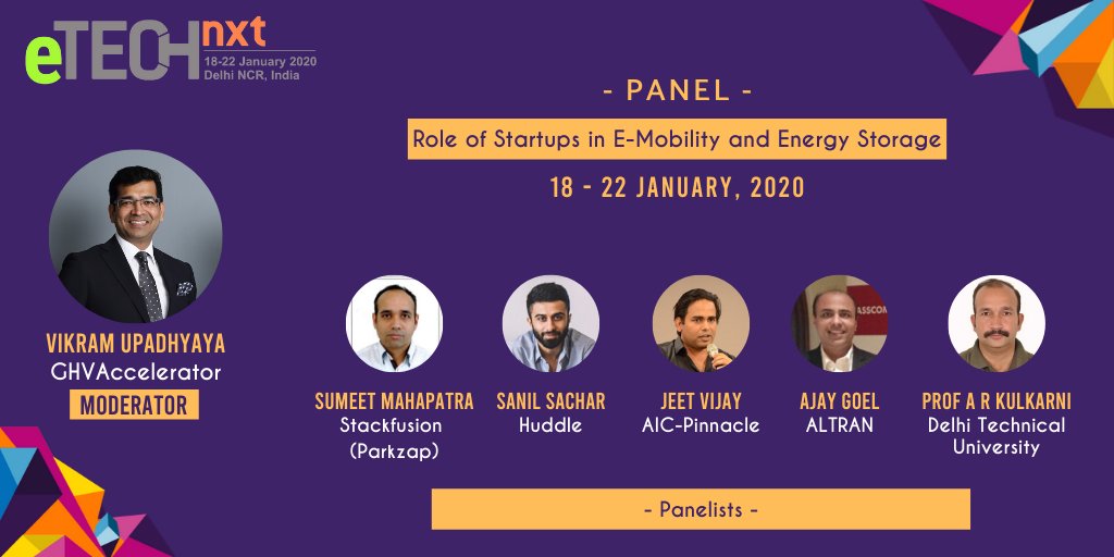 GHVAccelerator's tweet photo. Experience how the #startups can bring about a change in the emerging #Indian E-Mobility and #Energy storage market 
@VikramUpadhyaya @etechnxt @SanilSachar #eTECHnxt #Elecrama #nextgentechnology https://t.co/NR4Jf9EEc0