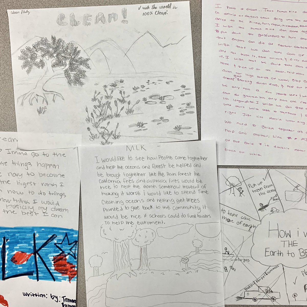 MrJohnsonArt's tweet photo. We took time today to illustrate our dreams to honor and continue MLK’s Legacy. It is good to see the changes this younger generation wishes to see in both themselves and the world around them. #MartinLutherKingJr #SpringISDPVA @ClaughtonCougar https://t.co/0sgq0XpEch