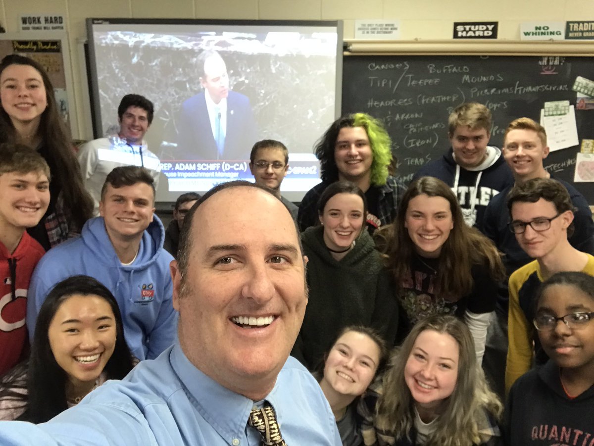 ytownlarrabee's tweet photo. AP Gov gettin techy watching the Impeachment trial.  Some serious CSpan 2 going on in rm 129 #TweetThatTechYHS #apgov #PutMeInTheDrawing https://t.co/hjvI916X0c
