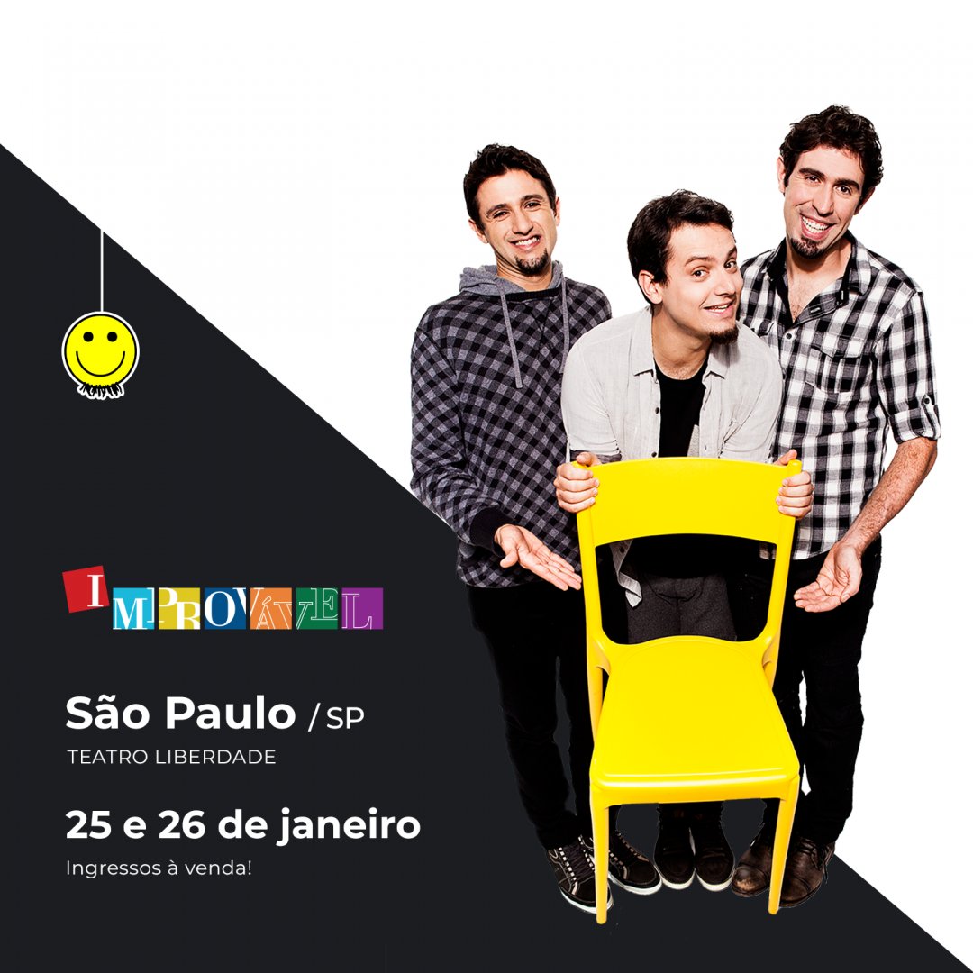 barbixas's tweet photo. #SP, logo mais tem #Improvavel por aí, o 1º do ano, hein. Não perca: dia 25/01, às 19h e 21h; e 26/01, às 18h e 20h, no Teatro Liberdade. https://t.co/Nt1yVKJPX5 #Barbixas #humor #turne2020 https://t.co/yA0DCl9EoV
