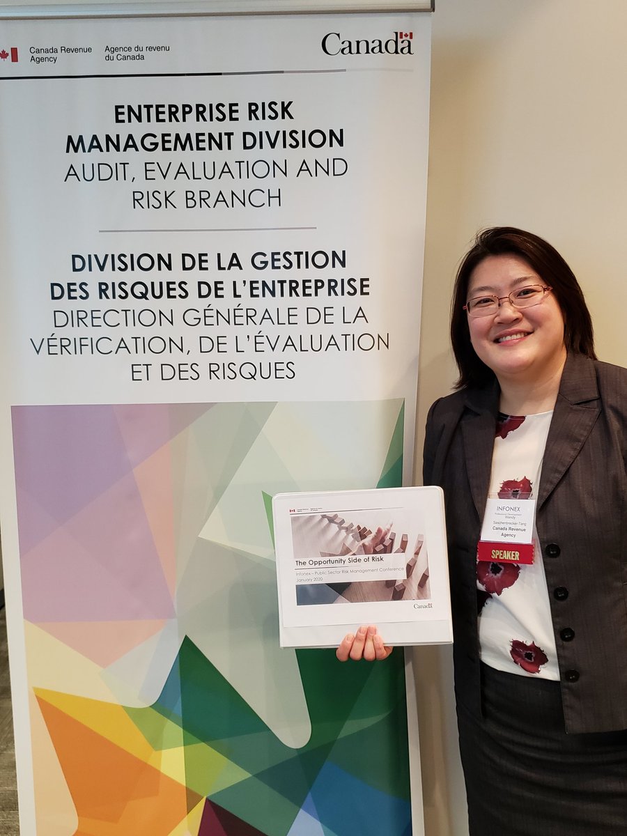 SaschTang's tweet photo. Happy to share CRA's experiences with my presentation on the Opportunity Side of Risk with the greater public service at the @INFONEX Public Sector Risk Management conference. #letstalkrisk @JoshuaD87167504 @Christina_Puli @OmarA_613 @PhilbinBG https://t.co/ROUNlvClvT