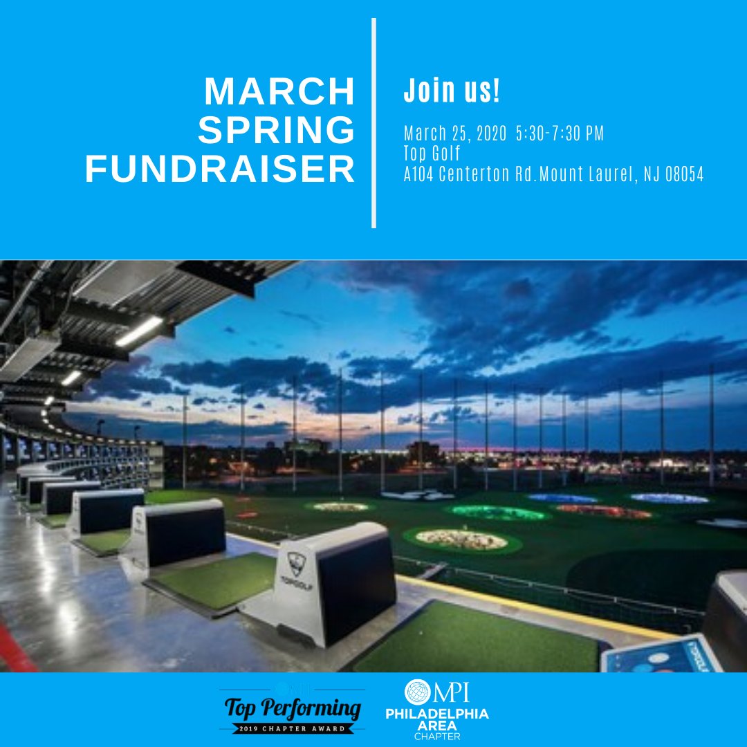 MPIPHL's tweet photo. Save the date for our Spring Fundraiser on March 25 from 5:30PM to 7:30PM in Mount Laurel at Topgolf!  Make sure you plan on swinging by to join the fun! Registration will open soon.

#MPIPHL #eventprofs #eventpros #topgolfmtlaurel https://t.co/N5kPtvS0YU